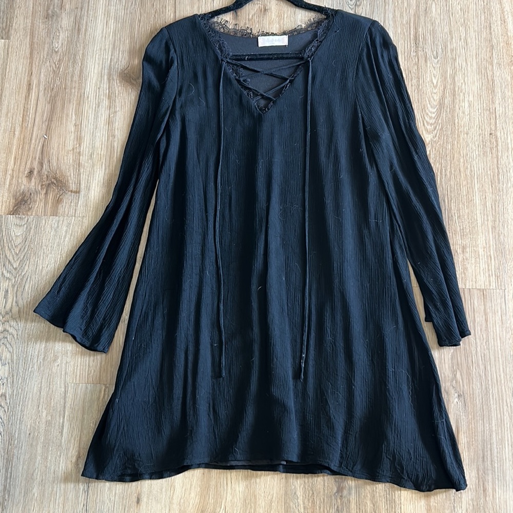 Altar’d State long sleeve black flowy dress in size medium